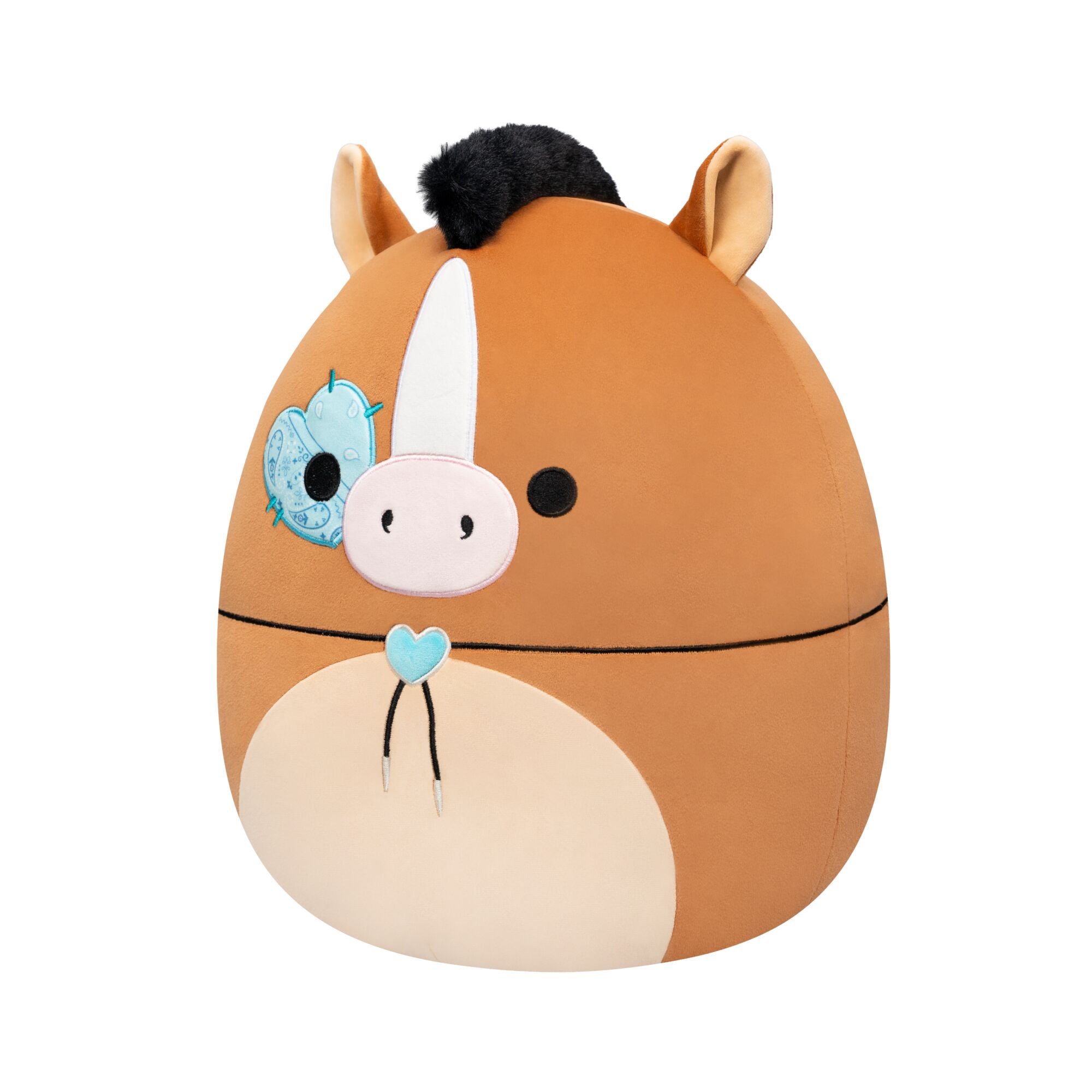 12-Inch Brisby the Brown Horse with Bolo Tie and Heart Eyepatch - Image 2