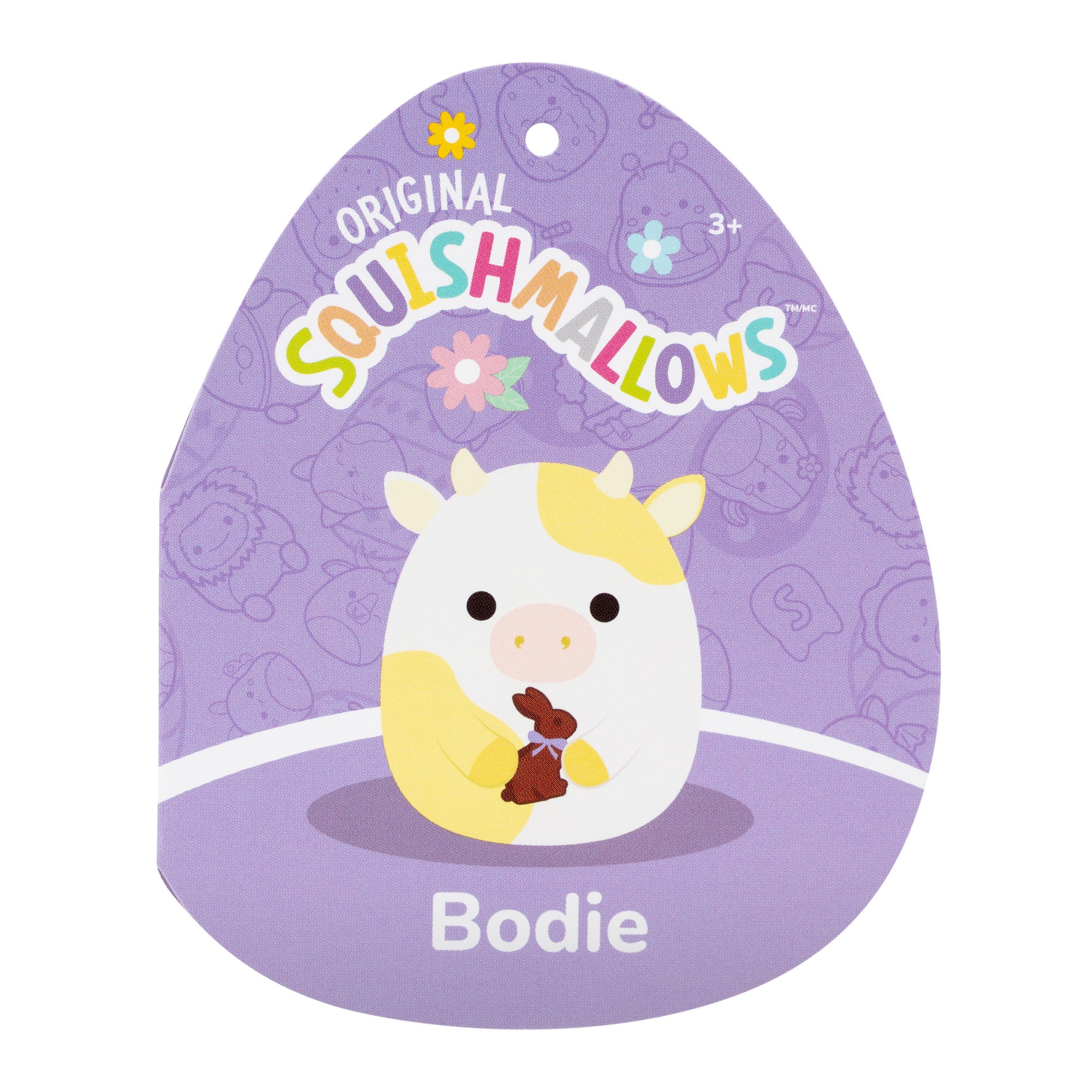 8-Inch Bodie the Yellow Spotted Cow Holding Chocolate Bunny - Image 5