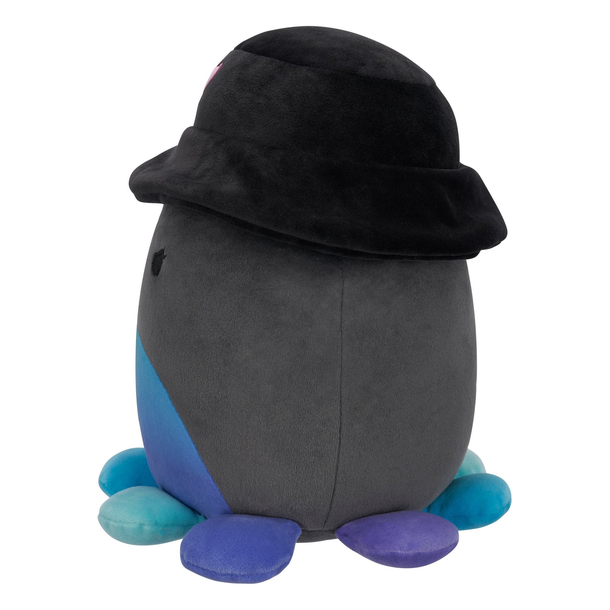 8-Inch Yoko the Charcoal Grey Octopus with Bucket Hat - Image 3