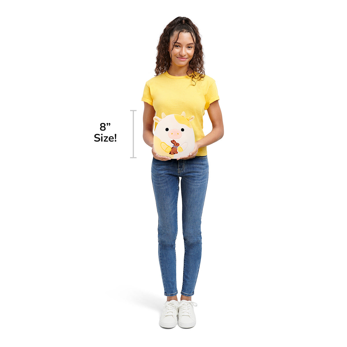 8-Inch Bodie the Yellow Spotted Cow Holding Chocolate Bunny - Image 7